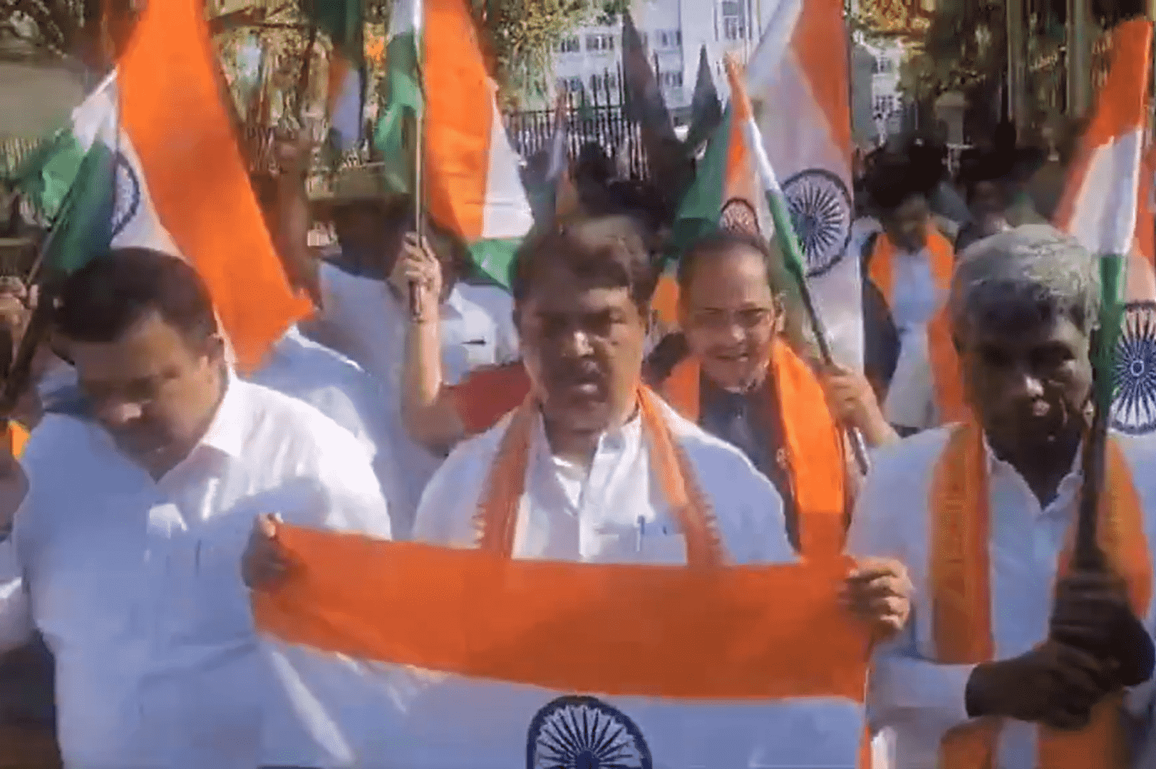 BJP Workers Stage Protest Outside Vidhana Soudha in Bengaluru